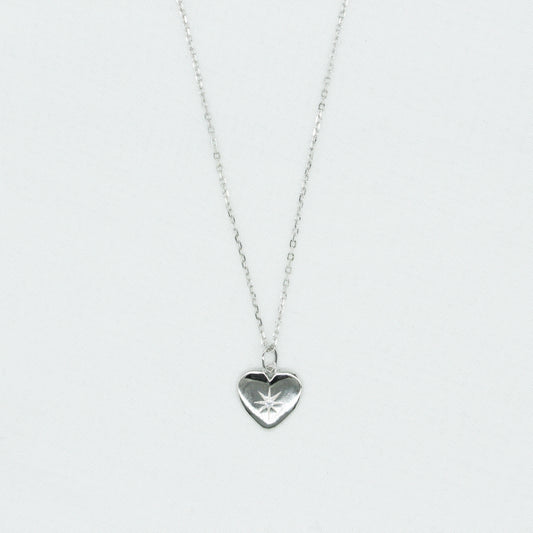 Starry Heart Necklace in Sterling Silver