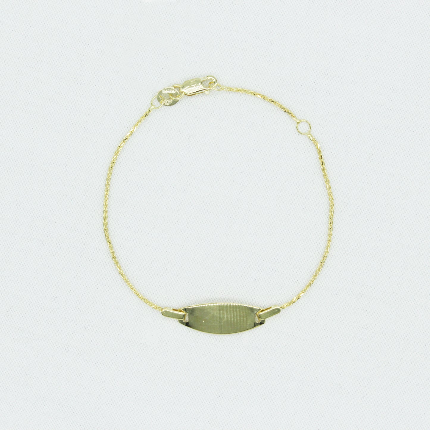 Baby ID Wheat Link Bracelet in 10K