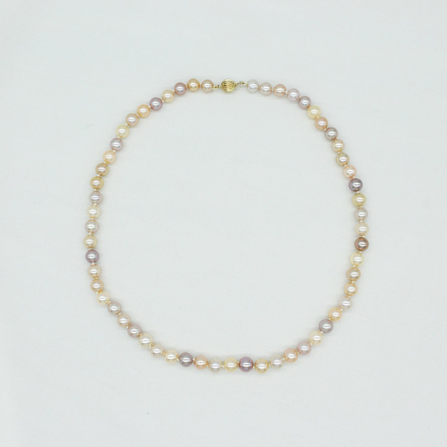 Multi-colored Pearl Necklace in 14K