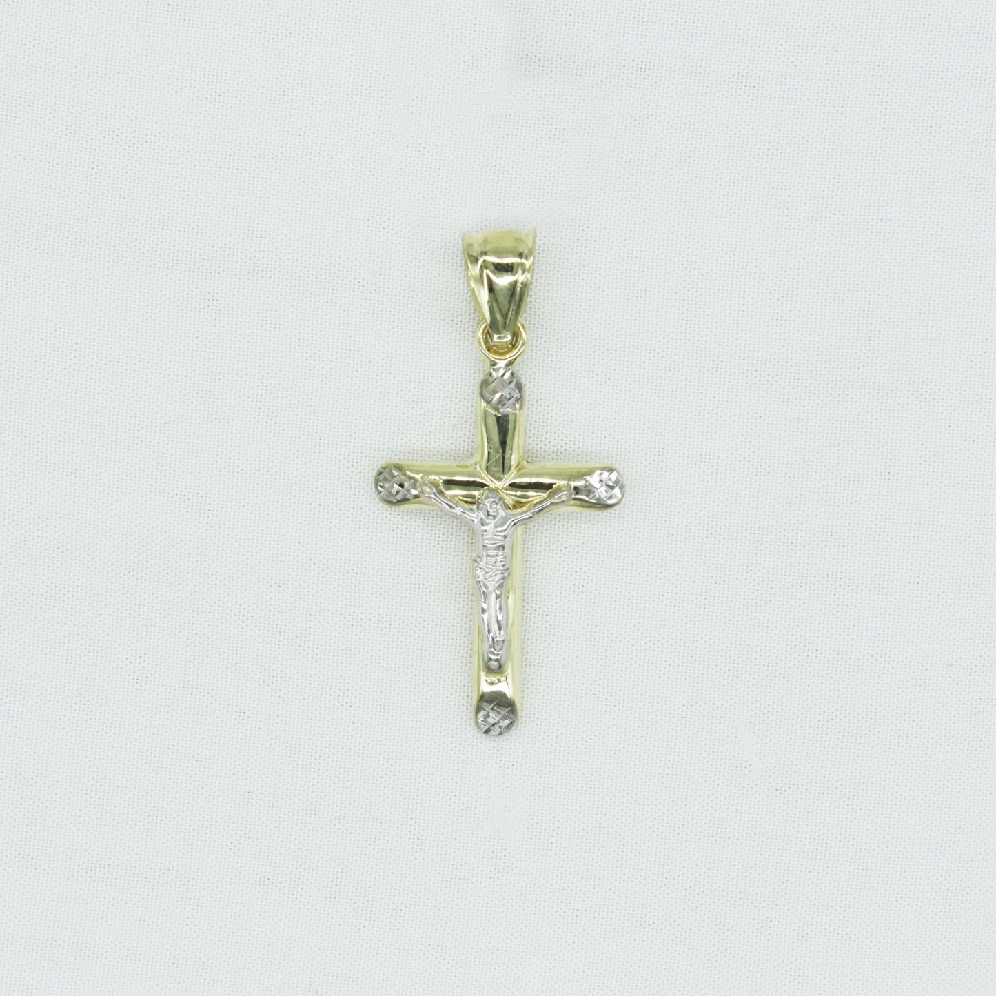 Diamond Cut Crucifix Cross Pendant in 10K