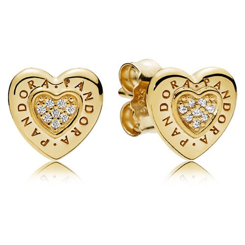 Pandora Shine Signature Heart Stud Earrings