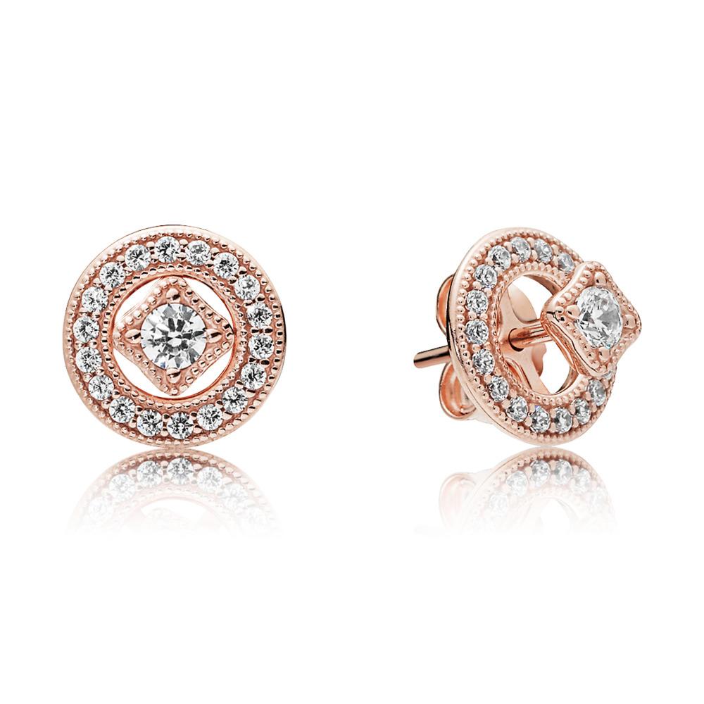 Rose Vintage Circle Stud Earring