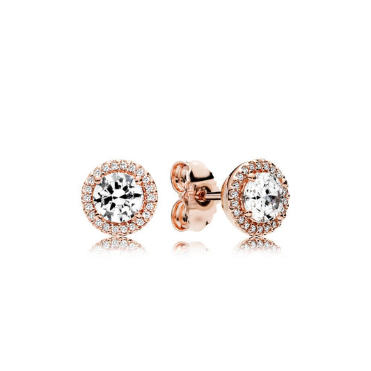 Round Sparkle Halo Stud Earring