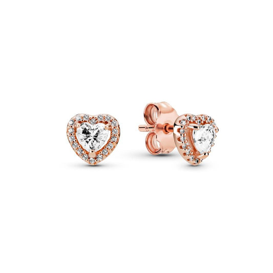 Sparkling Elevated Heart Stud Earring