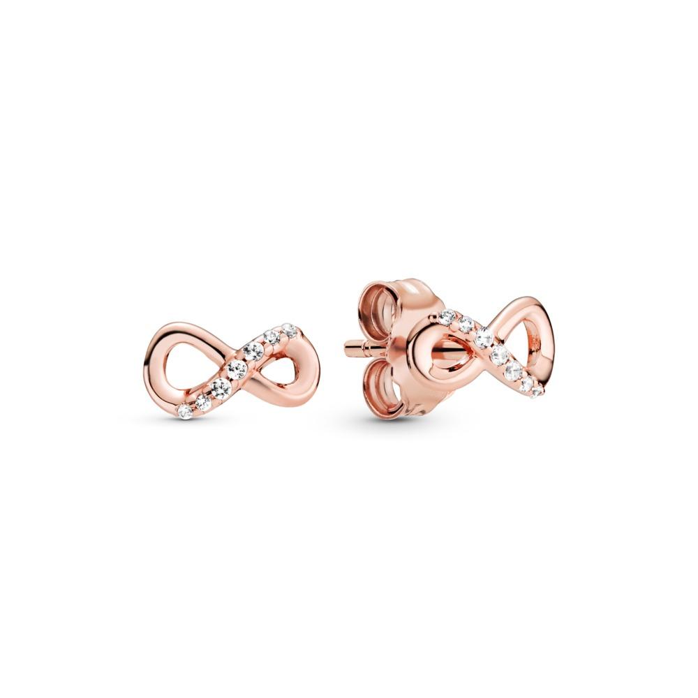 Rose Sparkling Infinity Stud Earring