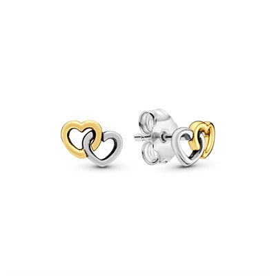 Interlocked Hearts Stud Earring