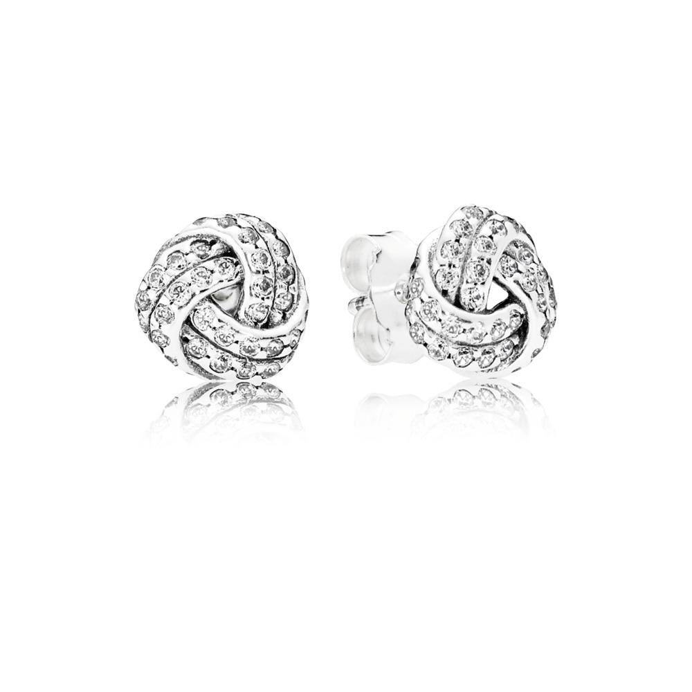 Silver Shimmering Knot Stud Earring