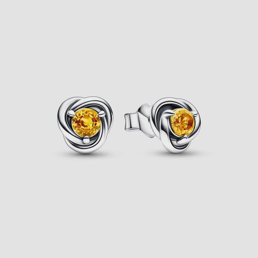 Honey Eternity Circle Stud Earrings