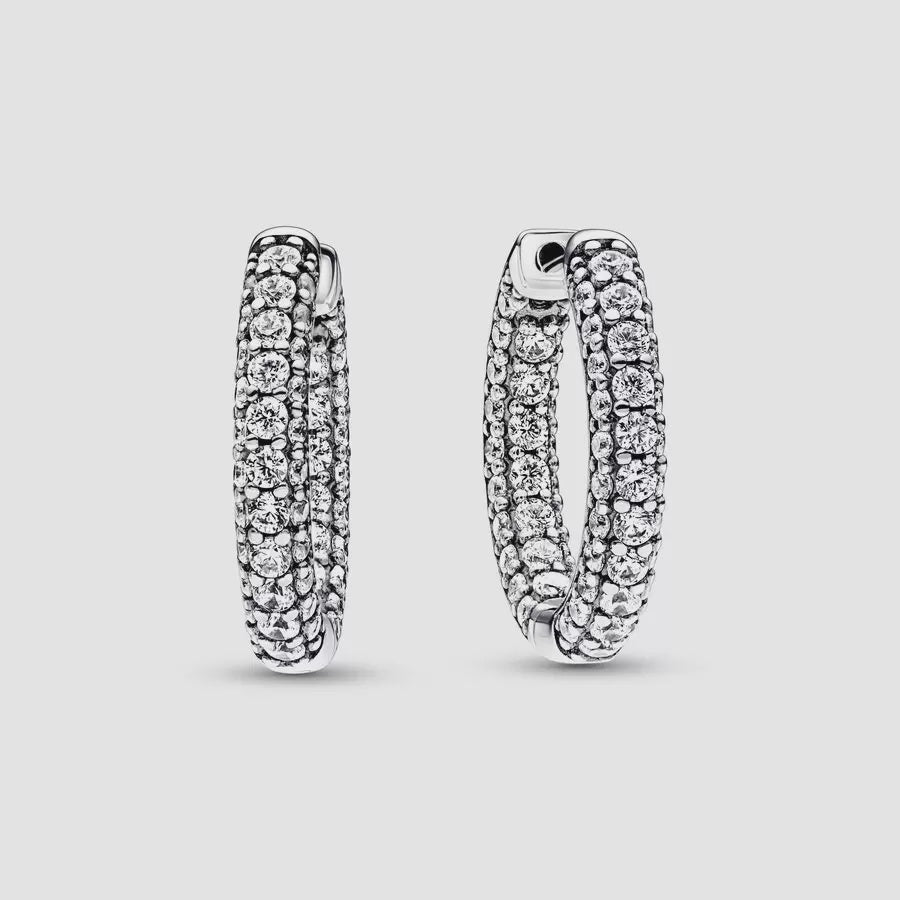 Pandora Timeless Pavé Single-row Hoop Earrings (smaller)