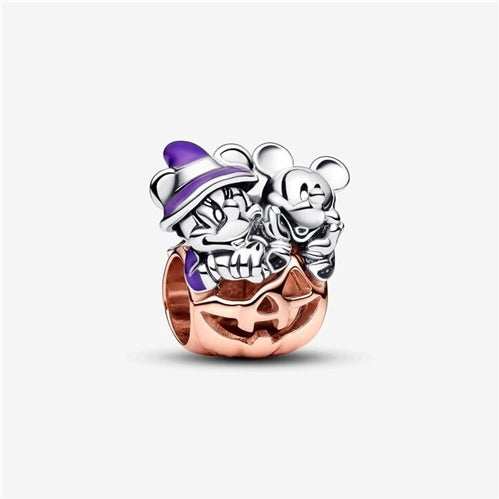 Pandora Disney Mickey Mouse & Minnie Mouse Halloween Pumpkin Charm