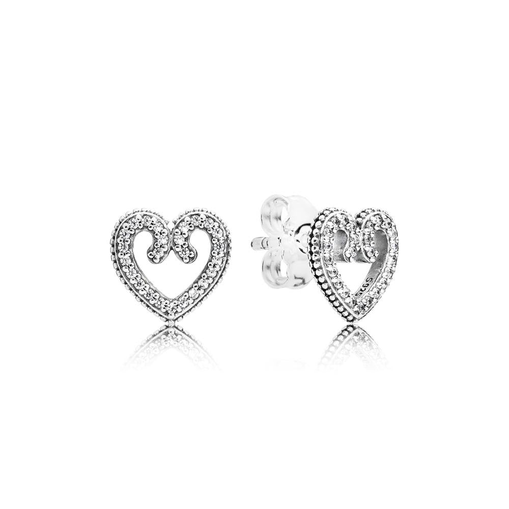 Heart Swirl Stud Earring