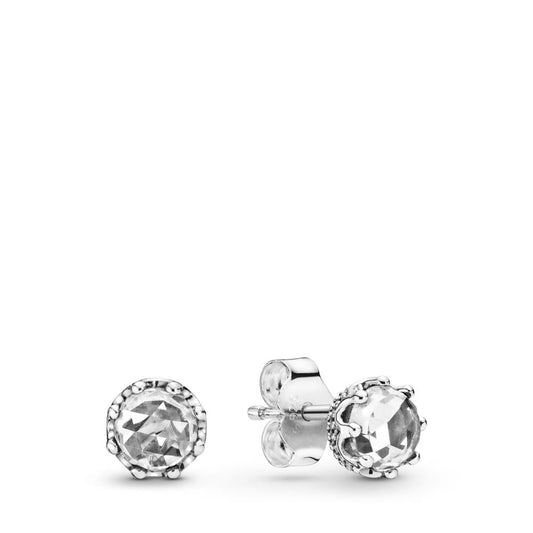 Clear Sparkling Crown Stud Earring
