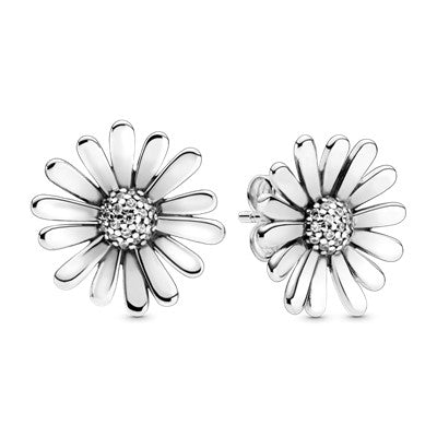 Pave Daisy Flower Statement Stud Earring