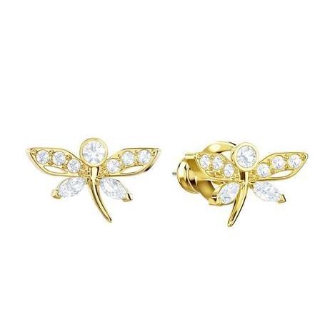 Swarovski Magnetic Dragonfly Stud Pierced Earring, Light Multi, Gold Tone Plated
