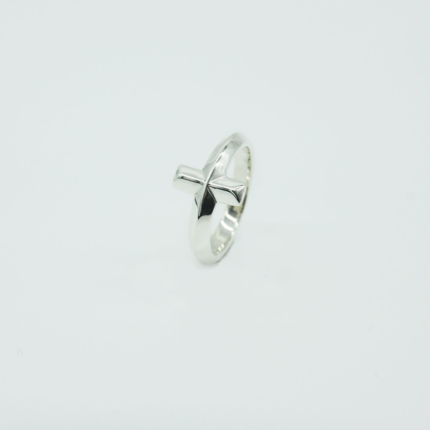 Modern Cross Ring in Sterling Silver