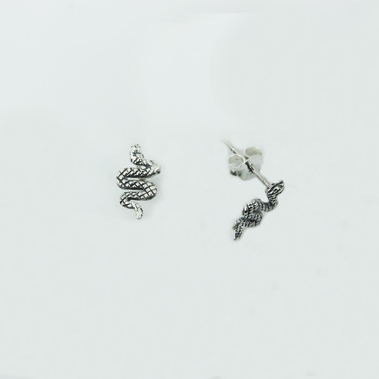 Mini Snake Studs in Sterling Silver