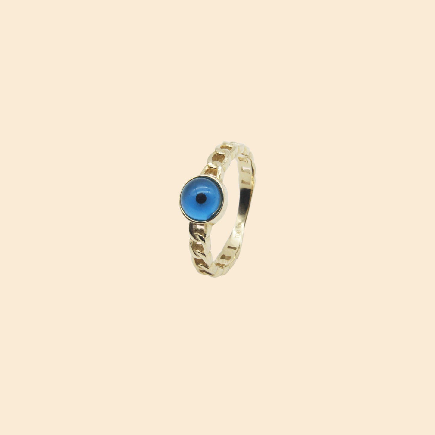 Linked Evil Eye Ring in 10K