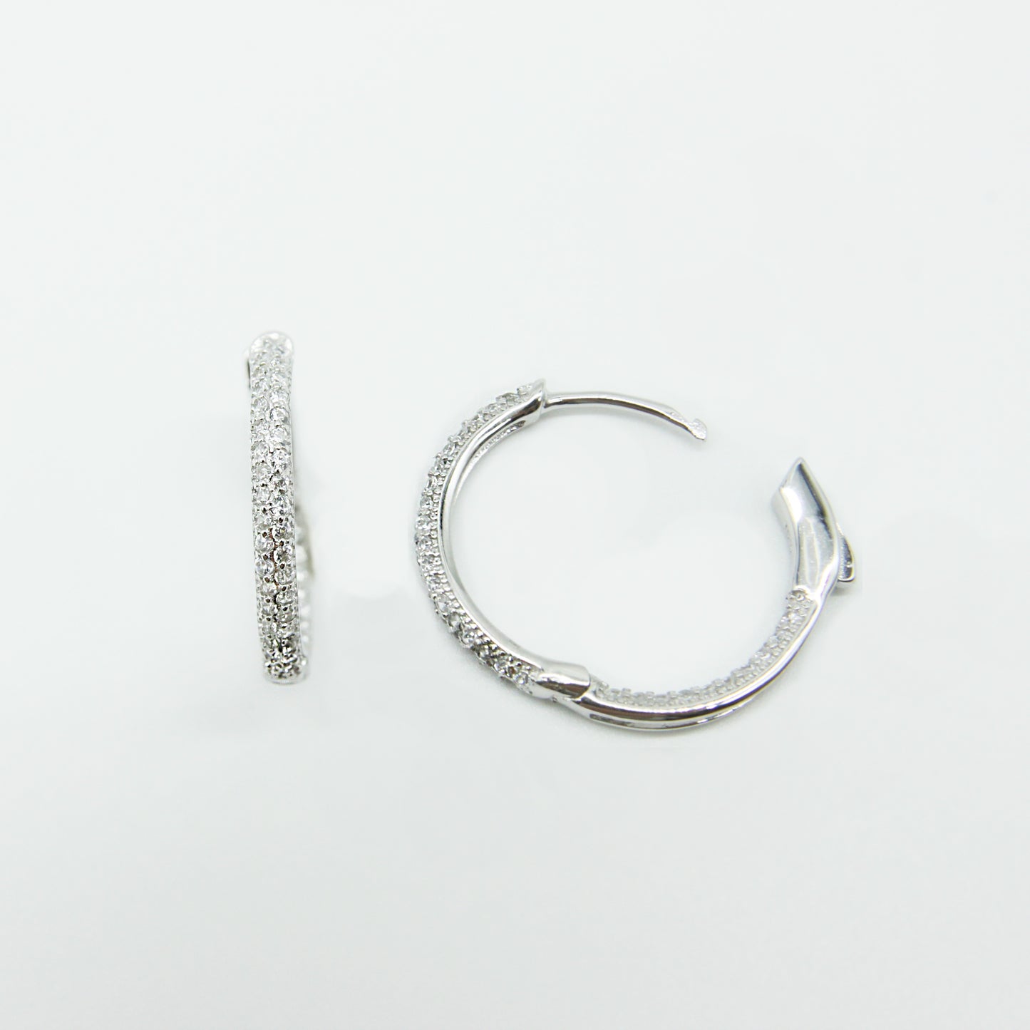 Sparkling Hoops in Sterling Silver