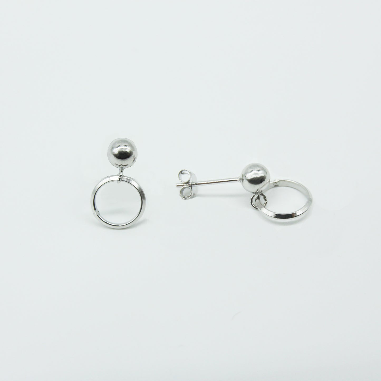 Circle Ball Studs in Sterling Silver