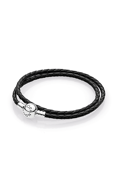 Pandora Moments Black Double Leather Bracelet