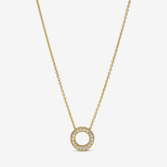 Pandora Shine Logo Pave Circle Collier Necklace