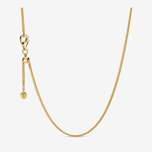 Adjustable Gold Plated Curb Chain Necklace
