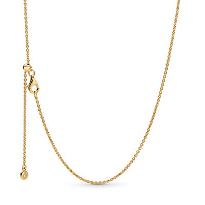 Adjustable Gold Plated Classic Cable Chain Necklace