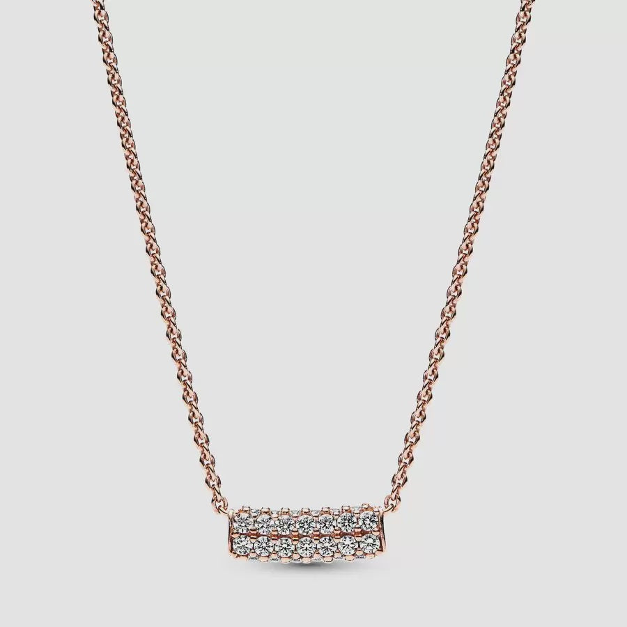 Pandora Timeless PavÃ© Double-row Bar Collier Necklace