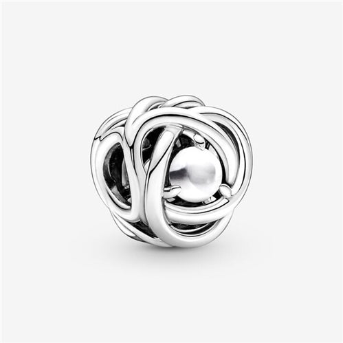 Pandora White Eternity Circle Dangle Charm