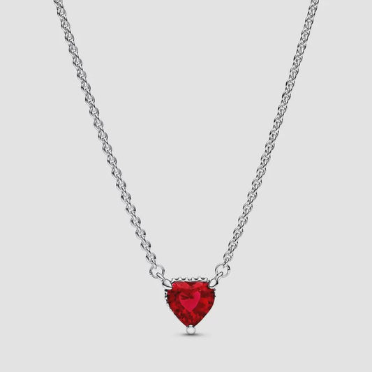 Sparkling Heart Halo Pendant Collier Necklace