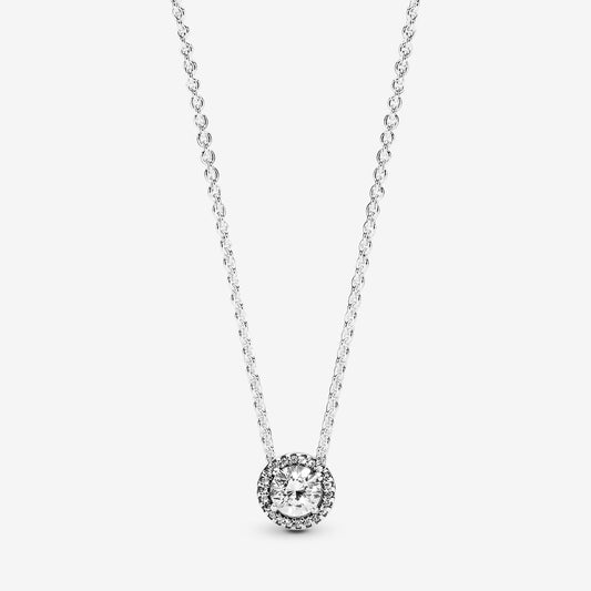 Round Sparkle Halo Necklace