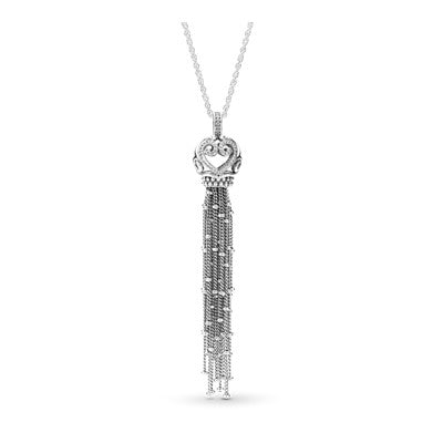 Ornate Hearts Tassel Necklace