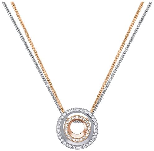 Swarovski Lovesome Circle Pendant, White, Mixed plating