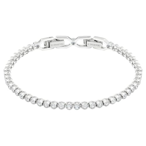 Swarovski Emily Bracelet, White, Rhodium plated