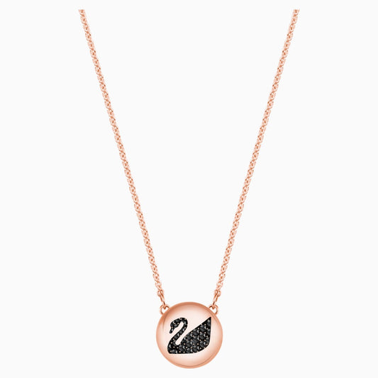 Swarovski Hall Swan Pendant, Gray, Rose Gold Tone Plated
