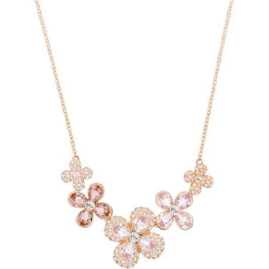 Swarovski Elderflower Necklace, Pink, Rose tone