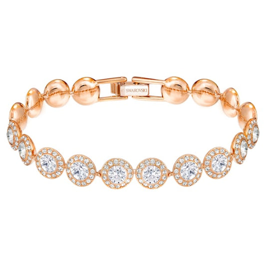 Swarovski Angelic bracelet, White, Rose gold-tone plated
