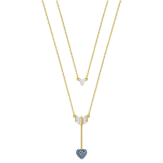 Swarovski Good Arrow, Blue, Gold plated