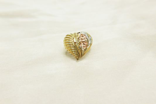 Heart Shaped Floral Ring in 10K