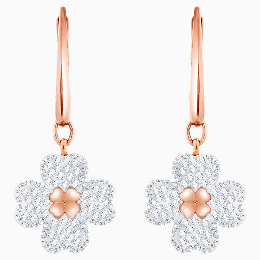 Swarovski Latisha Pierced Earring, White, Rose Gold Tone Plated