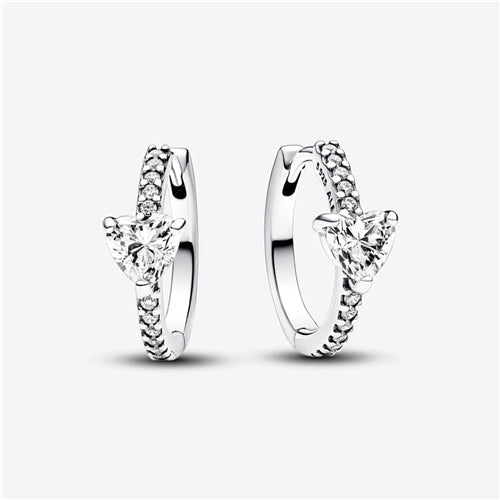 Pandora Sparkling Heart Hoop Earrings