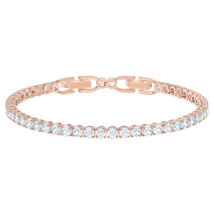 Swarovski Tennis Deluxe Bracelet, White, Rose Gold Tone Plated