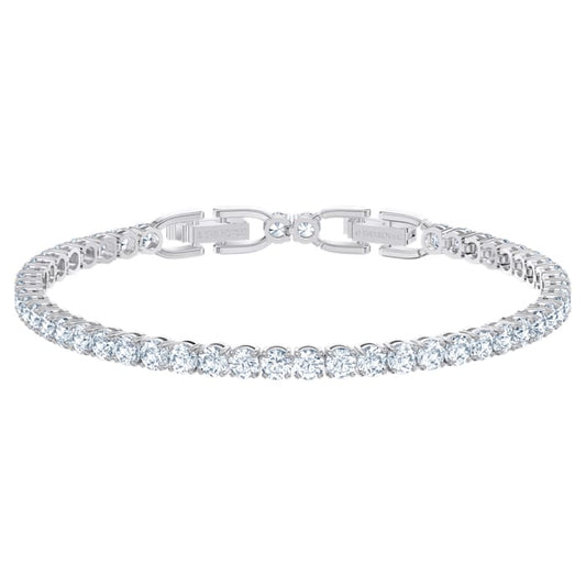 Swarovski Tennis Deluxe Bracelet, White, Rhodium Plated