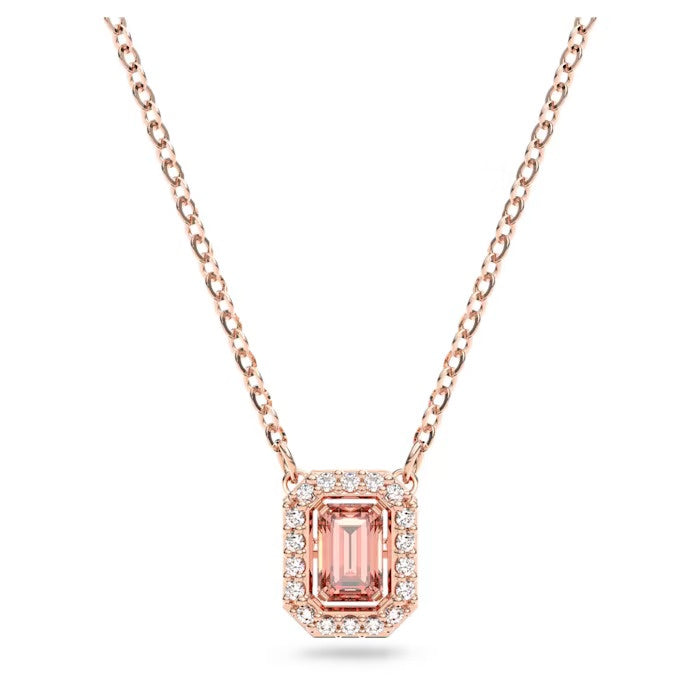 Swarovski Millenia necklace Octagon cut, Pink, Rose gold-tone plated