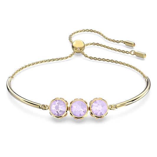 Swarovski Orbita bracelet Round cut, Multicolored, Gold-tone plated