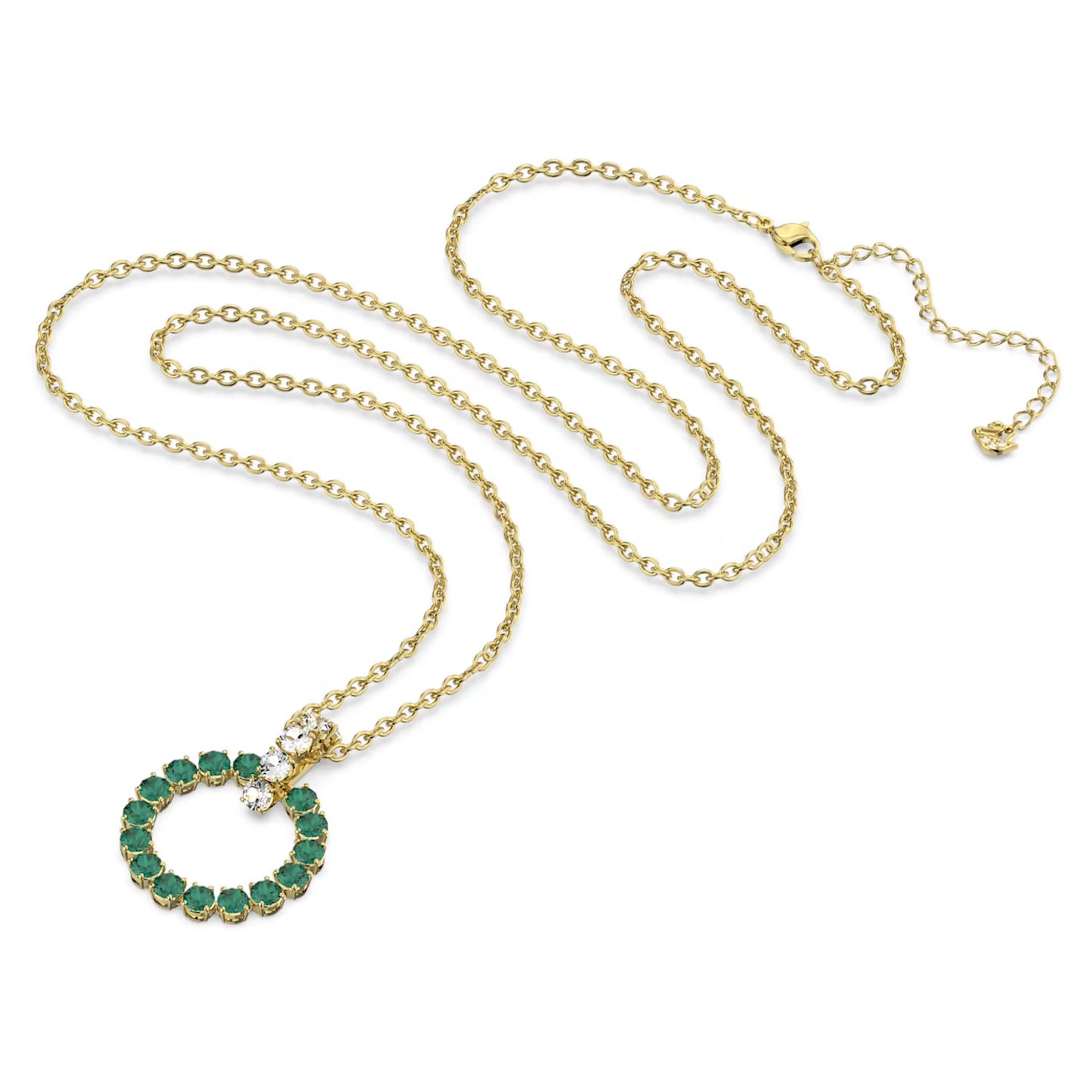 Swarovski Exalta pendant, Green, Gold tone plated