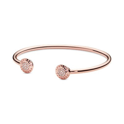 Pandora Logo Pave Open Bangle