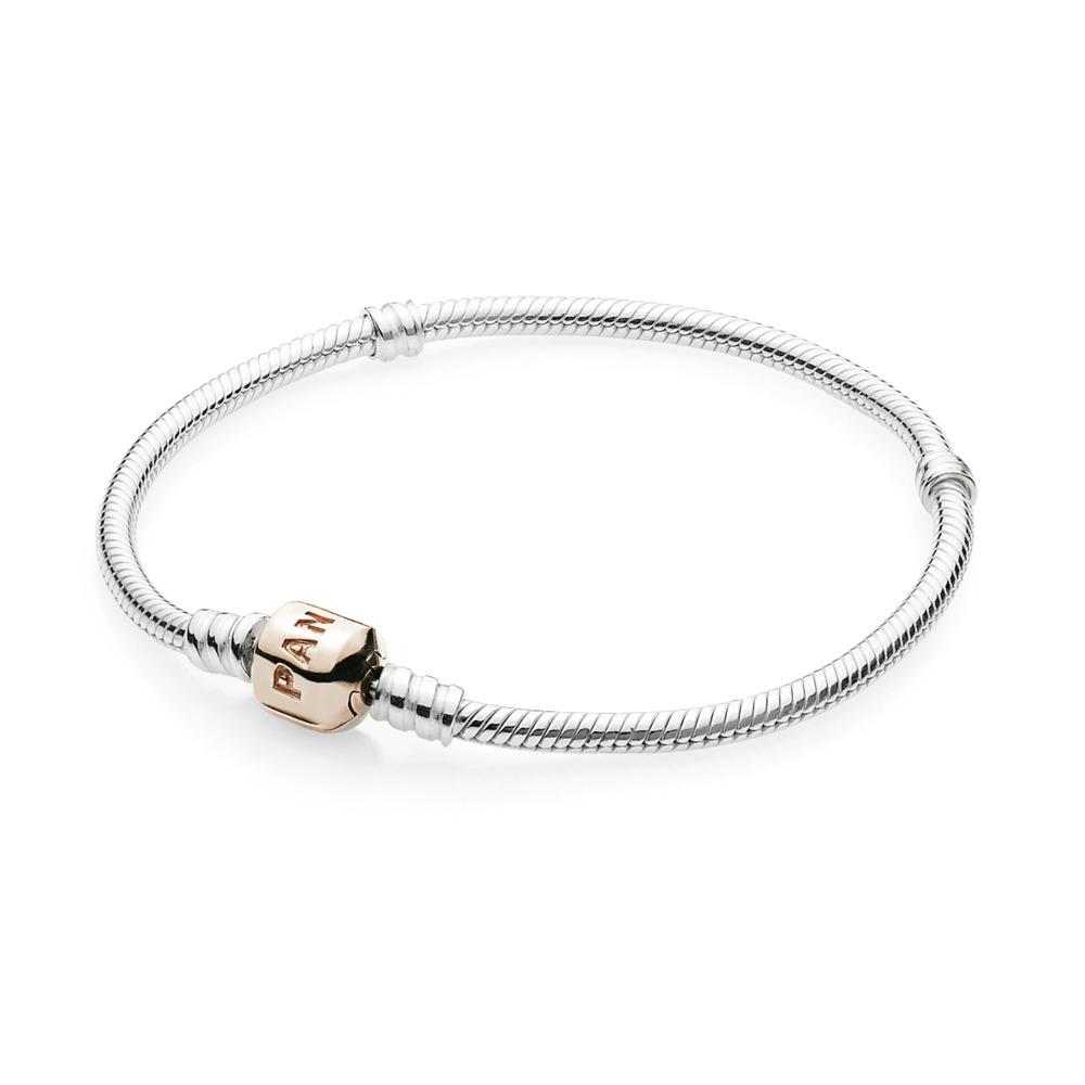Pandora Moments Snake Chain Rose Clasp Bracelet