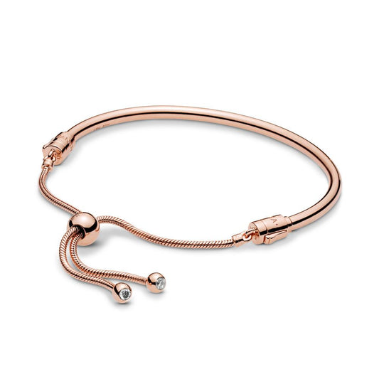 Pandora Moments Rose Gold Plated Slider Bangle
