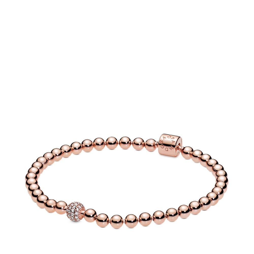 Rose Beads & Pave Bracelet